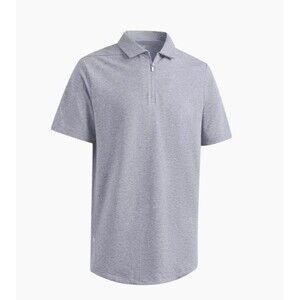 VANCAMEL Heather Gray Quarter Zip Cotton Flex Golf Polo Shirt Men's Size 3XL